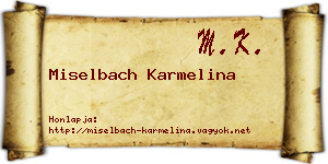 Miselbach Karmelina névjegykártya